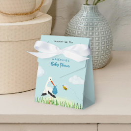 Sky Blue Stork Baby Dusche Custom Geschenkschachtel