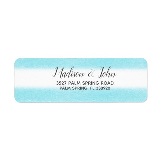 Sky Blue Streifen Modern Beach Wedding (Vorne)