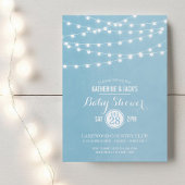 Sky Blue String Lights Baby Dusche Einladung