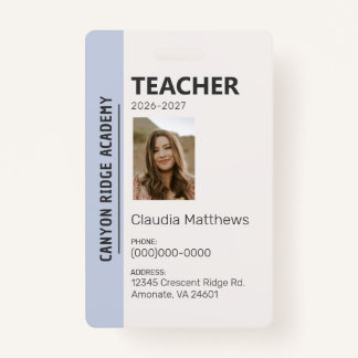 Sky Blue Stripe Homeschool Educator ID Badge Ausweis