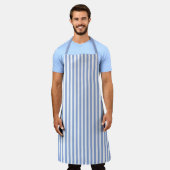Sky Blue Stripe Pattern Apron Schürze (Getragen)