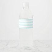 Sky Blue Stripes Floral Gold Flasche Etikett (Rückseite)