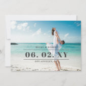 Sky Blue Stylish Simple Modern Typografy Foto Save The Date (Vorderseite)