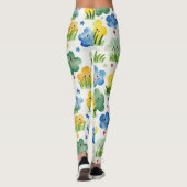 Sky Blue Sunshine Yellow Grassy Green Camouflage Leggings (Rückseite)