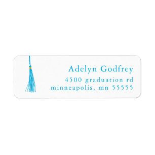 Sky Blue Tassel Abschluss Rücksendeadresse