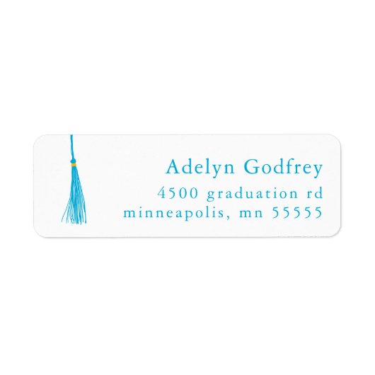 Sky Blue Tassel Abschluss Rücksendeadresse (Vorne)