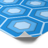 Sky Blue Tiled Hex Poster (Ecke)