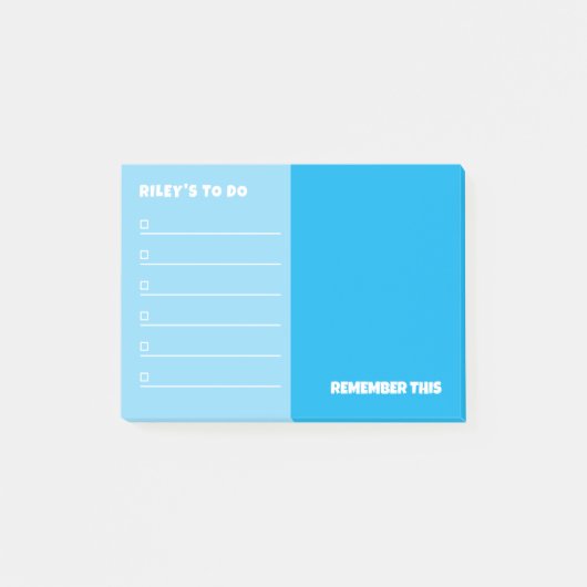 Sky Blue To Do & Remember Notes Post-it Klebezettel (Vorderseite)