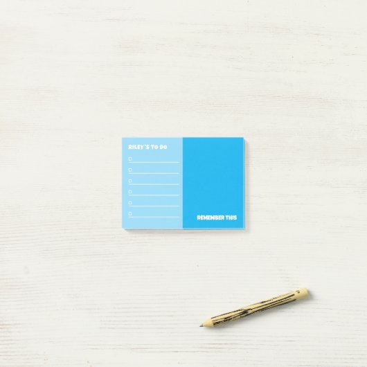 Sky Blue To Do & Remember Notes Post-it Klebezettel (Auf Schreibtisch)