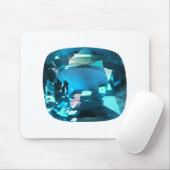 Sky Blue Topaz Cushion Gemstone Mousepad (Mit Mouse)