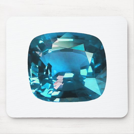 Sky Blue Topaz Cushion Gemstone Mousepad (Vorne)