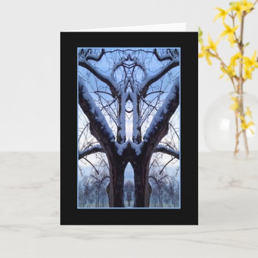 Sky Blue Tree Design Card Karte (Gelbe Blume)