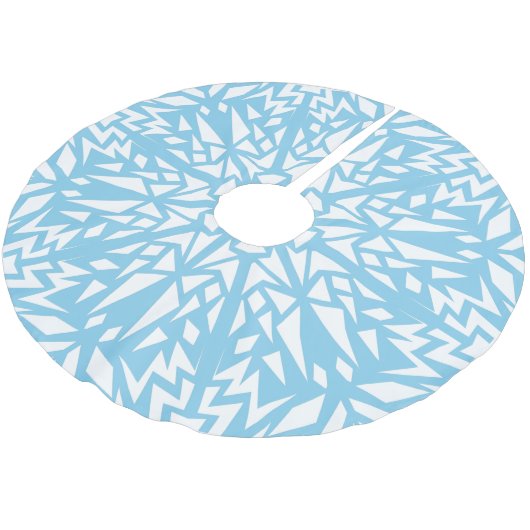 Sky Blue Triangle Snowflake Muster Polyester Weihnachtsbaumdecke (Schrägansicht)