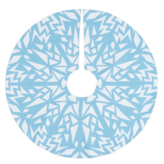 Sky Blue Triangle Snowflake Muster Polyester Weihnachtsbaumdecke (Vorderseite)
