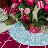 Sky Blue Triangle Snowflake Muster Polyester Weihnachtsbaumdecke