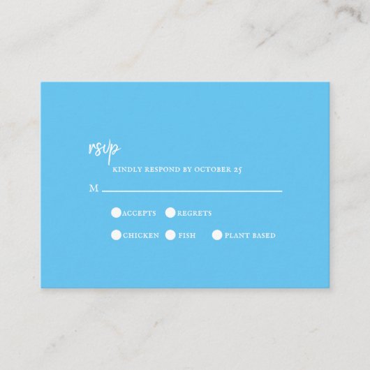 Sky Blue Typografy UAWG Enclosure Wedding Card Begleitkarte (Vorderseite)