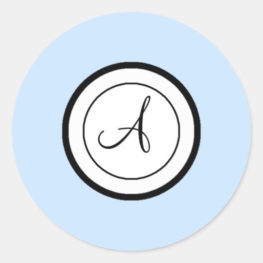 Sky Blue Umschlag Aufkleber Stickers Monogram A (Vorderseite)