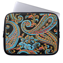 Sky Blue und Autumn Orange Vintag Paisley Laptopschutzhülle