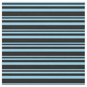 Sky Blue und Black Colored Lines Stoff