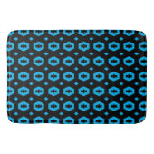 Sky Blue und Black: Geometriana 1 Badematte (Vorderseite)