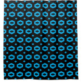 Sky Blue und Black: Geometriana 1 Duschvorhang (Vorderseite)