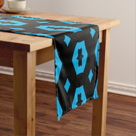 Sky Blue und Black: Geometriana 1 Kurzer Tischläufer