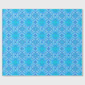 Sky Blue und Cobalt Batik Mandala Muster Geschenkpapier (Flach)