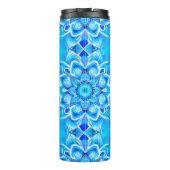 Sky Blue und Cobalt Batik Mandala Muster Thermosbecher (Rückseite)