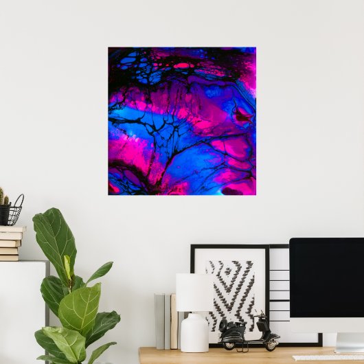 Sky Blue und Pink Acrylic Art Poster (Heimbüro)
