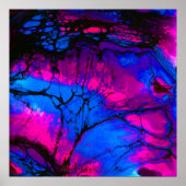 Sky Blue und Pink Acrylic Art Poster (Vorne)