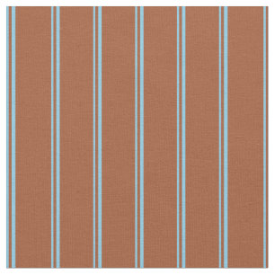 Sky Blue und Sienna Lined/Streifen Muster Stoff