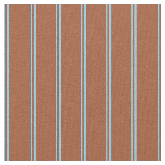 Sky Blue und Sienna Lined/Streifen Muster Stoff (Nahaufnahme)