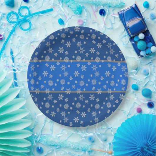 Sky Blue und Snowflakes Pappteller (Party)