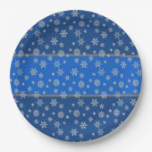 Sky Blue und Snowflakes Pappteller (Vorderseite)