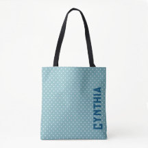 Sky Blue und White Polka Dot Personalisiert