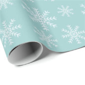 Sky Blue und White Snowflakes Geschenkpapier (Rolleneckpunkt)