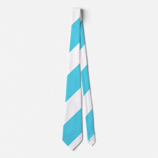 Sky Blue und White Striping Krawatte (Vorderseite)
