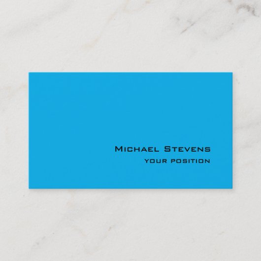Sky Blue Unique Trendy Beruflich Minimalistisch Visitenkarte (Vorderseite)