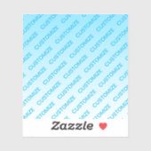 Sky Blue (veränderbare Farbe!) Ombre & Text Muster Aufkleber (Blatt)