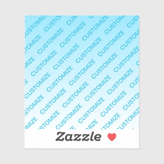 Sky Blue (veränderbare Farbe!) Ombre & Text Muster Aufkleber (Blatt)