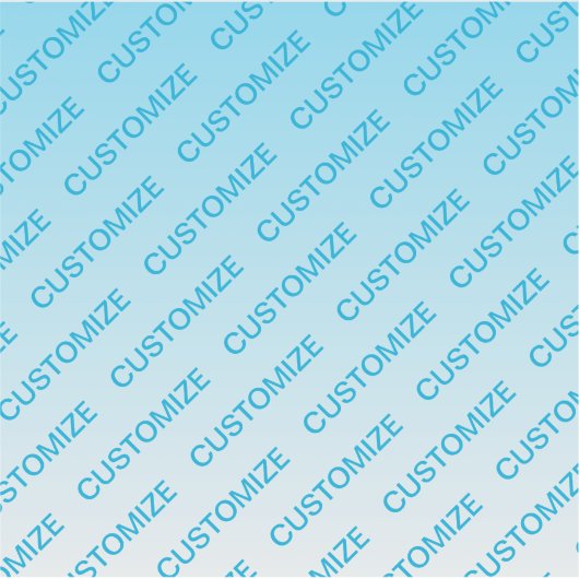 Sky Blue (veränderbare Farbe!) Ombre & Text Muster Aufkleber (Vorderseite)