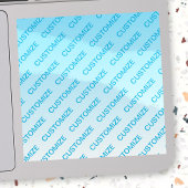 Sky Blue (veränderbare Farbe!) Ombre & Text Muster Aufkleber