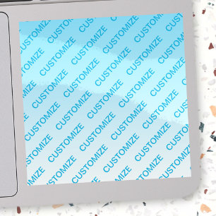 Sky Blue (veränderbare Farbe!) Ombre & Text Muster Aufkleber