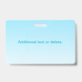 Sky Blue (veränderbare Farbe!) Ombre & Text Muster Ausweis (Rückseite)