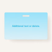 Sky Blue (veränderbare Farbe!) Ombre & Text Muster Ausweis (Rückseite)