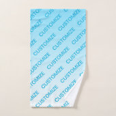 Sky Blue (veränderbare Farbe!) Ombre & Text Muster Badhandtuch Set (Handtuch)