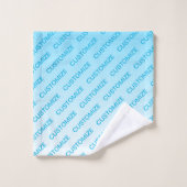 Sky Blue (veränderbare Farbe!) Ombre & Text Muster Badhandtuch Set (Waschlappen)