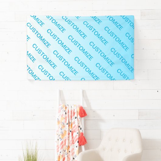 Sky Blue (veränderbare Farbe!) Ombre & Text Muster Banner (Insitu)