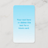 Sky Blue (veränderbare Farbe!) Ombre & Text Muster Begleitkarte (Rückseite)