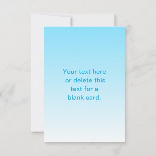 Sky Blue (veränderbare Farbe!) Ombre & Text Muster Dankeskarte (Rückseite)